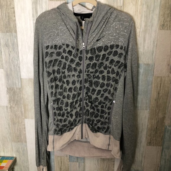 Nike Lightweight Geometric Hooded Zip Up Sweatshirt - Picture 1 of 12